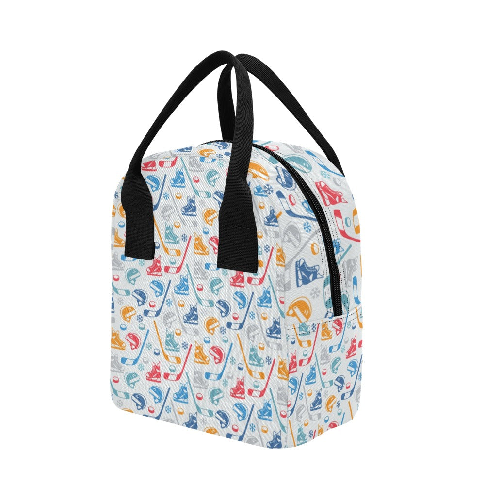 Hockey Equipment Print Design LKS301 Insulated Lunch Bag