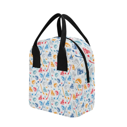 Hockey Equipment Print Design LKS301 Insulated Lunch Bag