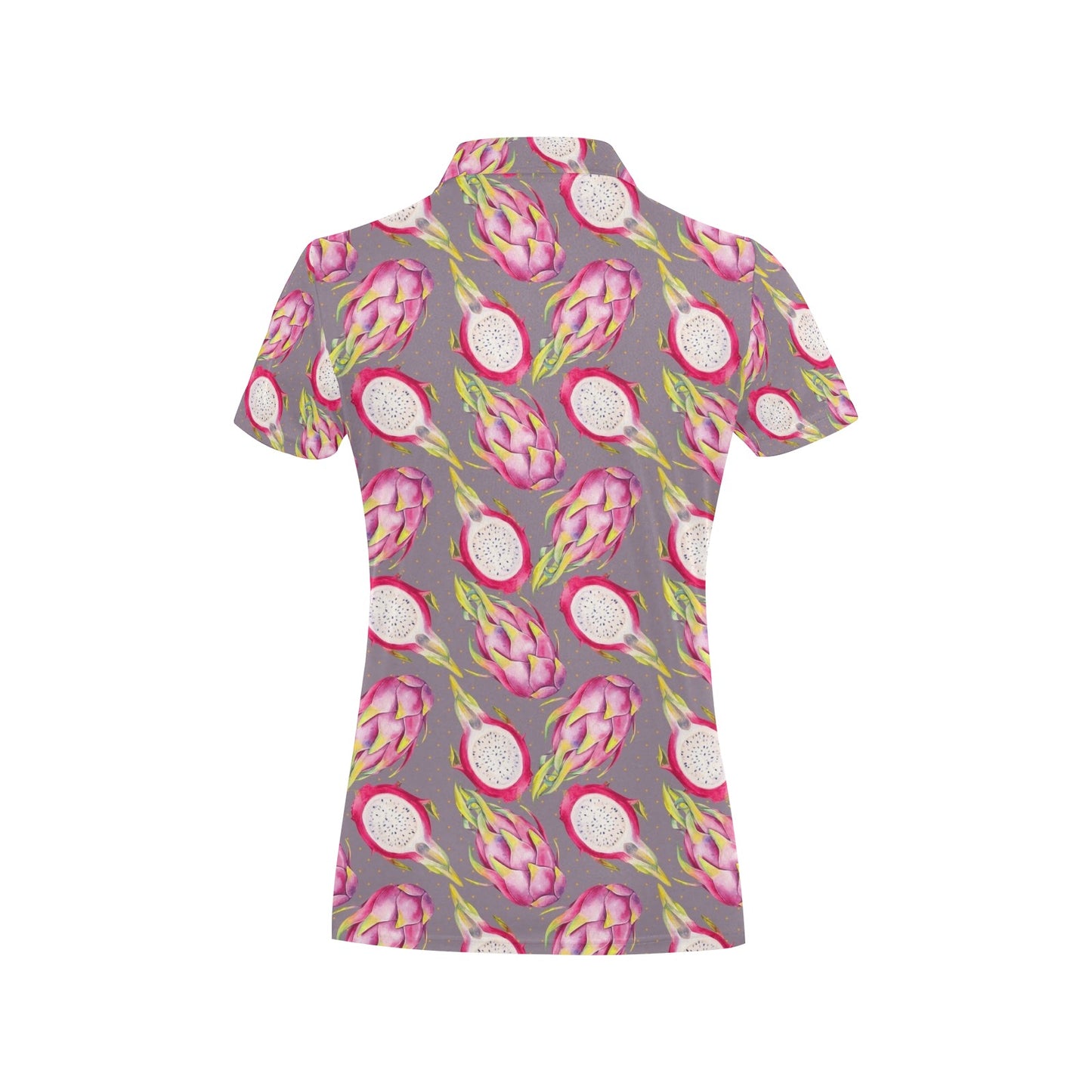 Dragonfruit Pattern Print Design DF03 Women's Polo Shirt