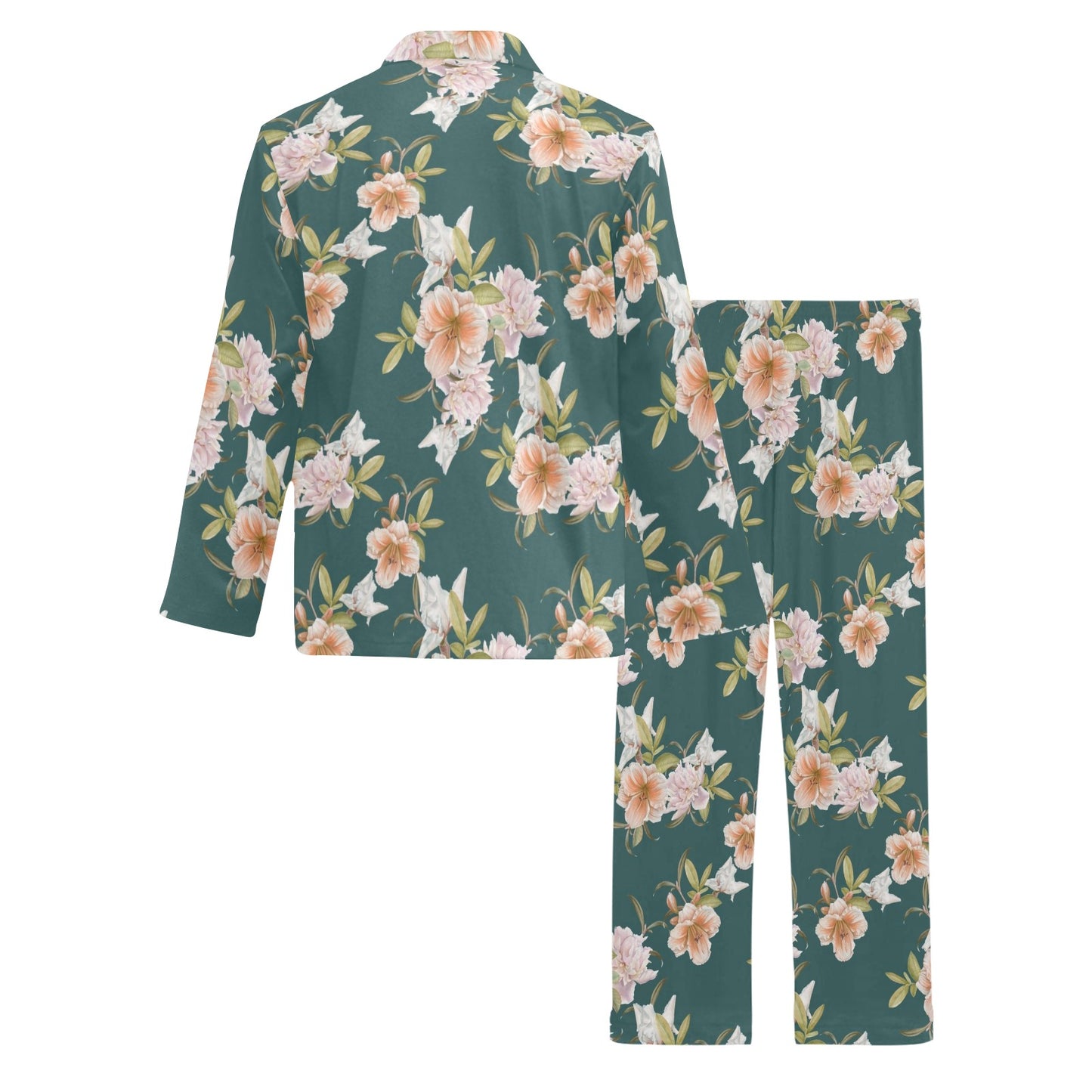 Iris Pattern Print Design IR01 Men's Long Pajama Set