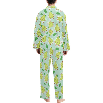 Avocado Pattern Print Design AC011 Men's Long Pajama Set