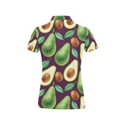 Avocado Pattern Print Design AC08 Women's Polo Shirt