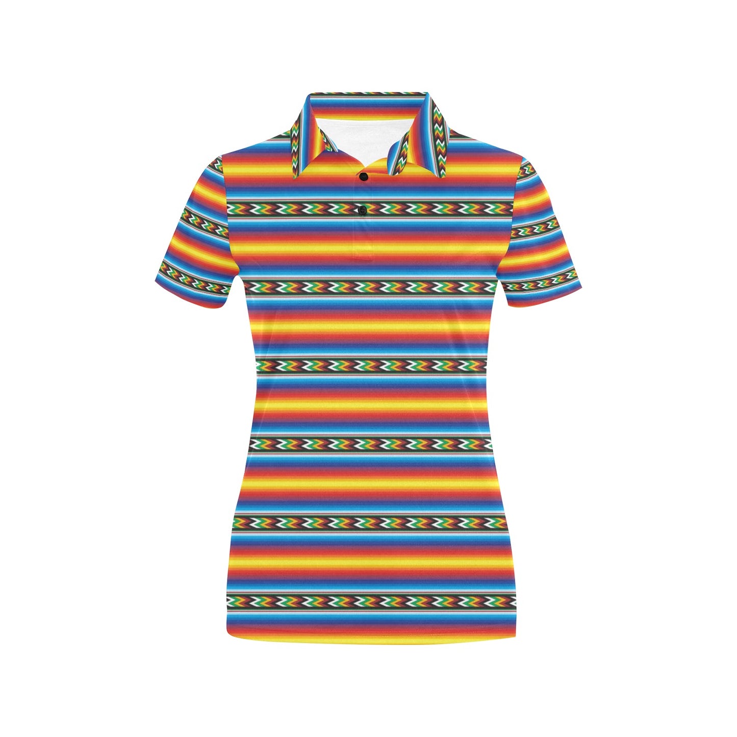 Mexican Blanket ZigZag Print Pattern Women's Polo Shirt