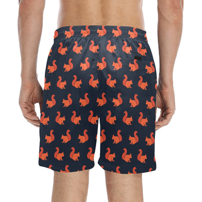 Squirrel Print Design LKS306 Men's Swim Trunks Beach Shorts