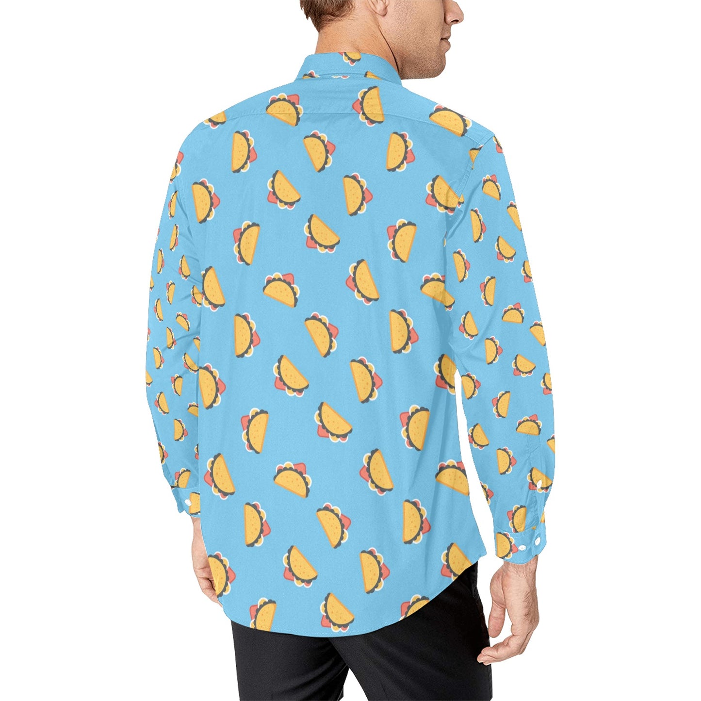 Taco Print Design LKS301 Men's Long Sleeve Dress Shirt