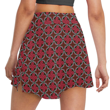 Vikings Print Design LKS301 17" Golf & Pickleball Skort with Pockets