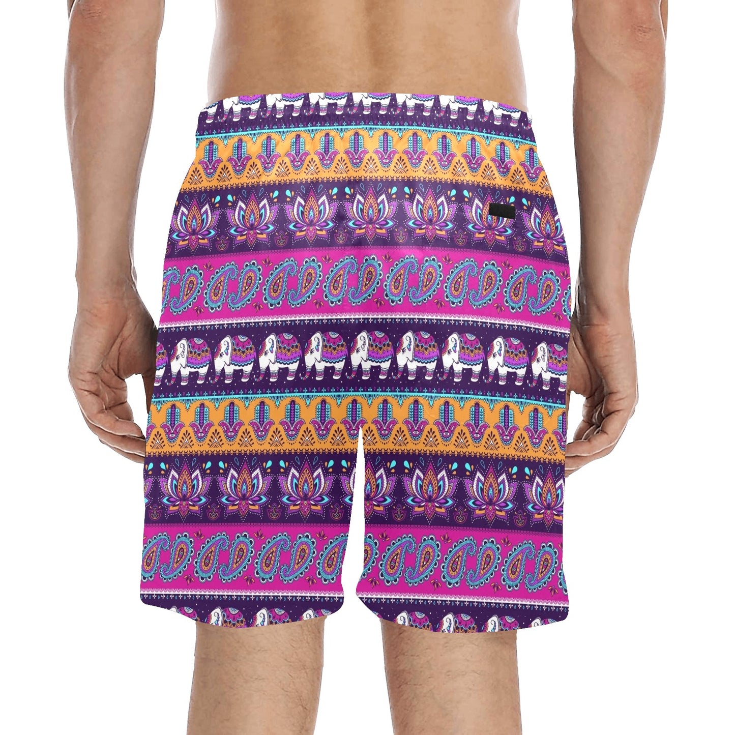 Boho Indian Style Pattern Men's Swim Trunks Beach Shorts