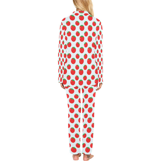 Tomato Print Design LKS307 Women's Long Pajama Set