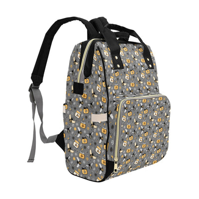 Honey Bee Print Design LKS301 Diaper Bag Backpack