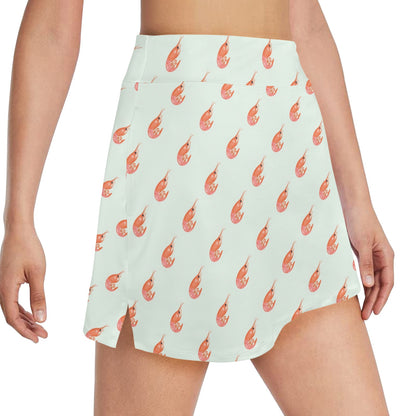 Shrimp Print Design LKS304 17" Golf & Pickleball Skort with Pockets