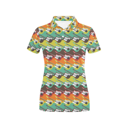 Electric Guitar Print Design LKS401 Women's Polo Shirt