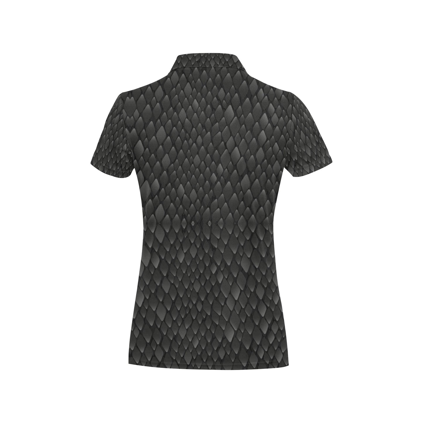 Snake Skin Black Print Women's Polo Shirt