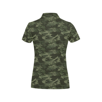 Army Camouflage Pattern Print Design 02 Women's Polo Shirt
