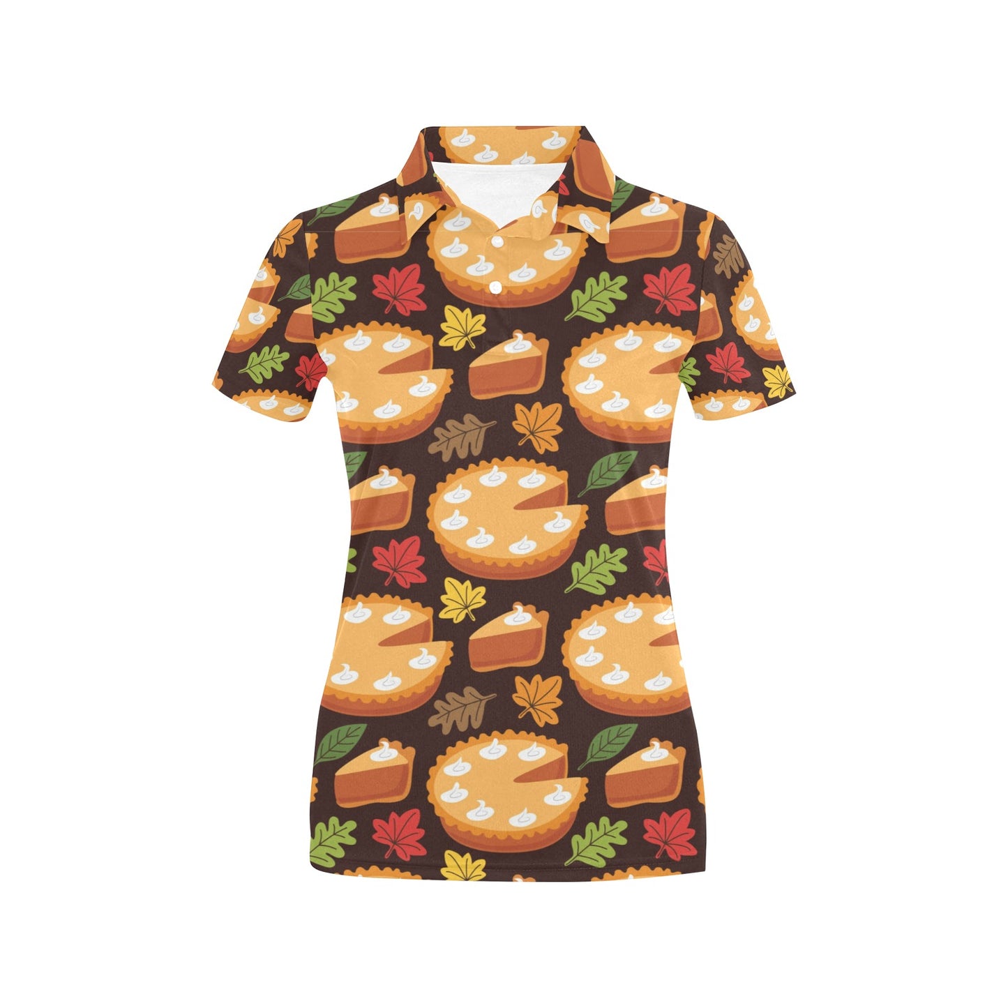 Pie Pattern Print Design A03 Women's Polo Shirt