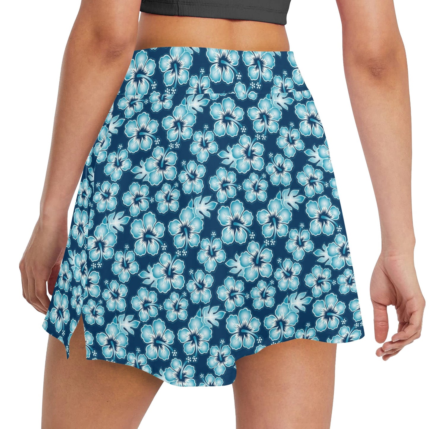 Hibiscus Flower Hawaiian Themed 17" Golf & Pickleball Skort with Pockets