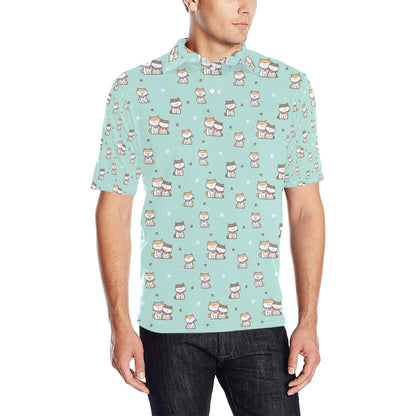 Shiba Inu Print Design LKS302 Men Polo Shirt