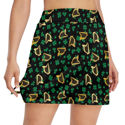 Harp Print Design LKS402 17" Golf & Pickleball Skort with Pockets