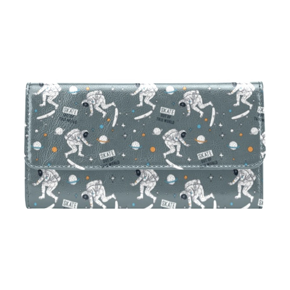 Skateboard Print Design LKS306 Women's Trifold Wallet