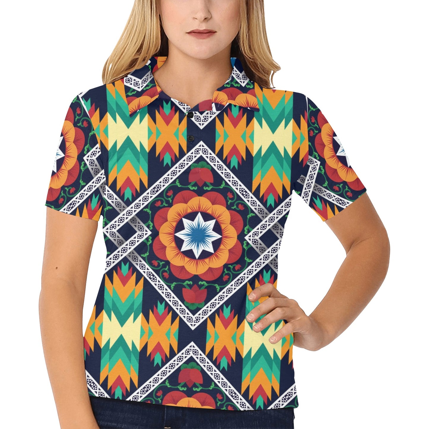 African Kente Women's Polo Shirt
