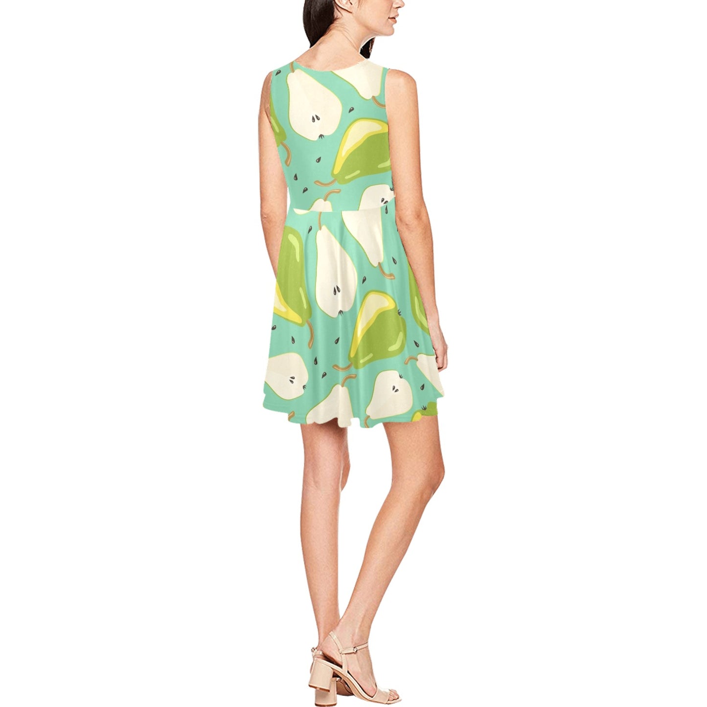 Pear Pattern Print Design PE04 Sleeveless Dress