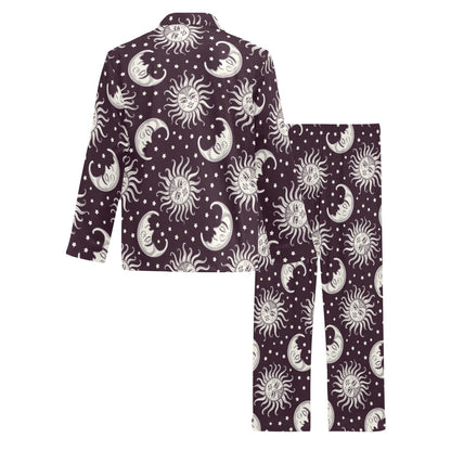 Sun Moon Face Men's Long Pajama Set