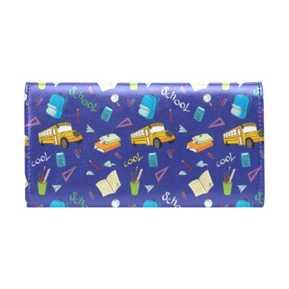 School Bus Print Design LKS307 Women's Trifold Wallet