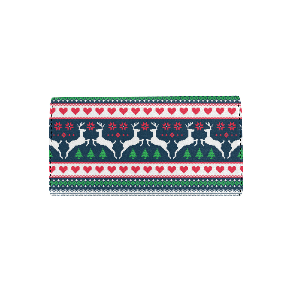 Reindeer Pattern Print Design 03 Women's Trifold Wallet