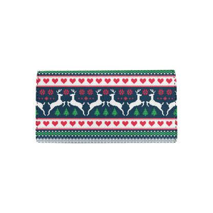 Reindeer Pattern Print Design 03 Women's Trifold Wallet