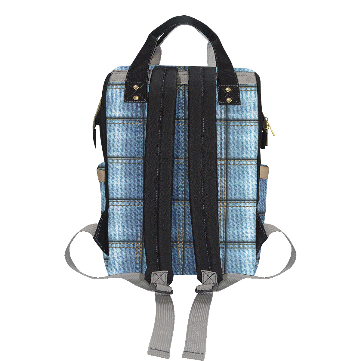 Jean Patchwork Pattern Print Design 02 Diaper Bag Backpack