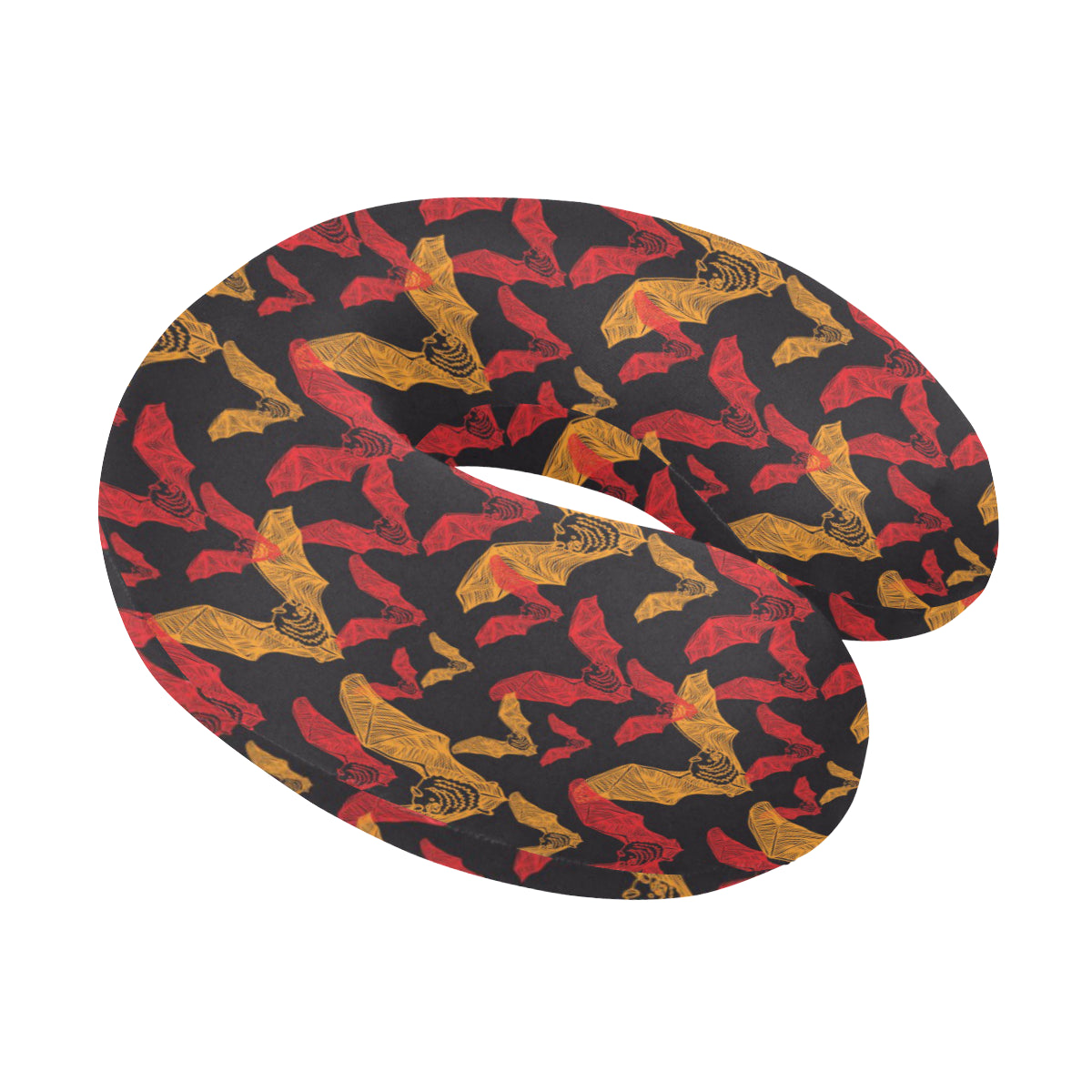 Bat Pattern Print Design 01 U-Shaped Travel Neck Pillow