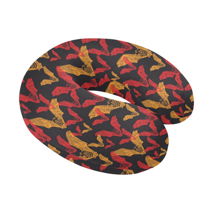 Bat Pattern Print Design 01 U-Shaped Travel Neck Pillow