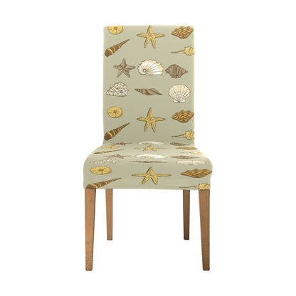 Seashell Beach Print Design LKS303 Dining Chair Slipcover