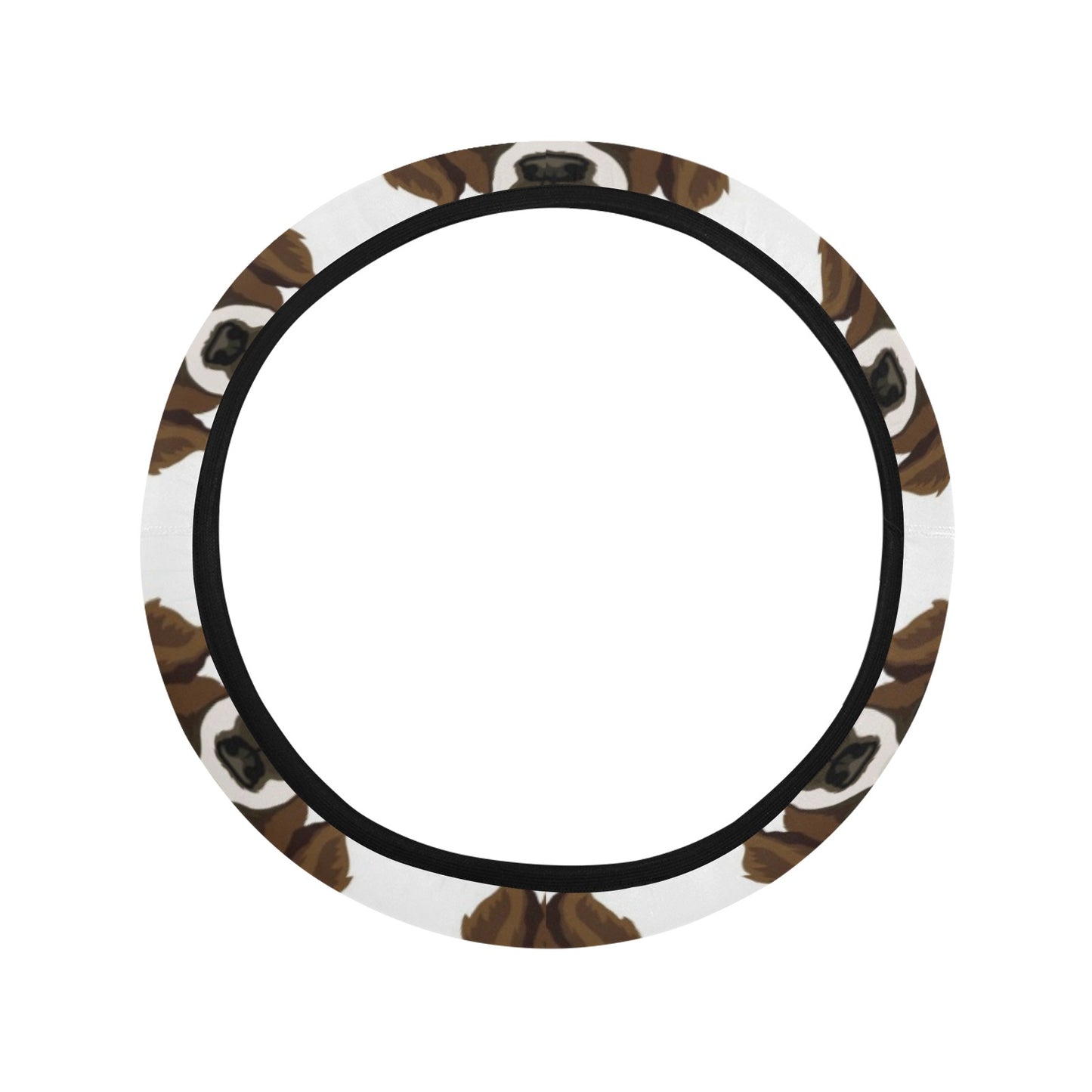 St Bernards Print Design LKS301 Steering Wheel Cover with Elastic Edge