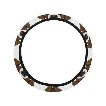 St Bernards Print Design LKS301 Steering Wheel Cover with Elastic Edge
