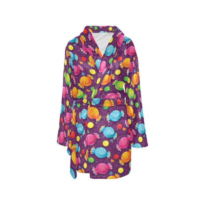 Candy Pattern Print Design CA05 Women's Fleece Robe