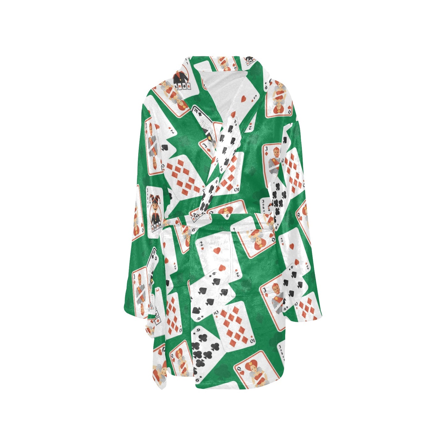 Poker Cards Pattern Print Design A03 Women's Fleece Robe