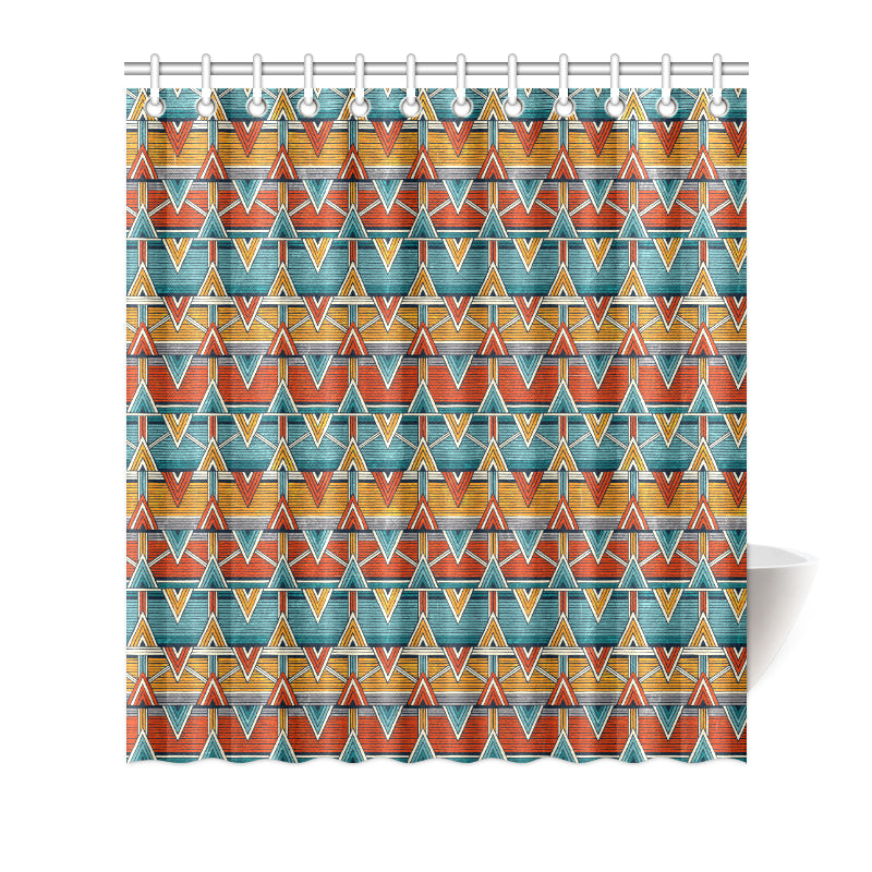 Kente Print African Design Themed Shower Curtain