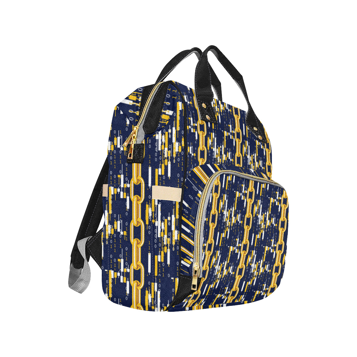 Cryptocurrency Chain Pattern Print Design 03 Diaper Bag Backpack
