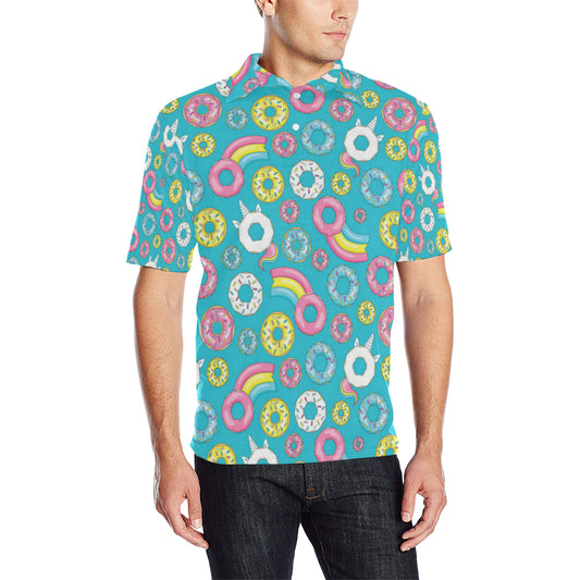 Donut Pattern Print Design DN013 Men Polo Shirt