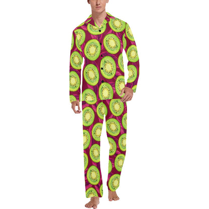 Kiwi Pattern Print Design KW05 Men's Long Pajama Set