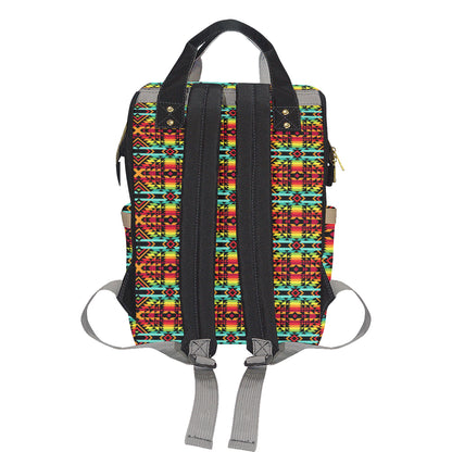 Kente Red Design African Print Diaper Bag Backpack