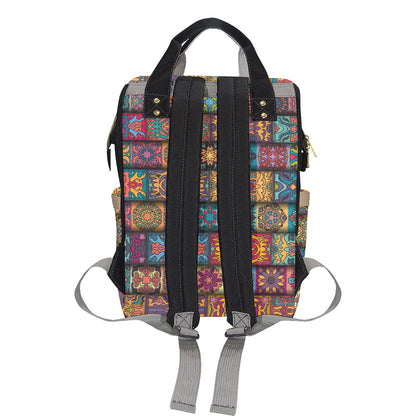 Mandala Style Design Print Diaper Bag Backpack