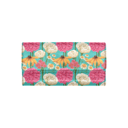 Summer Floral Pattern Print Design SF07 Women's Trifold Wallet