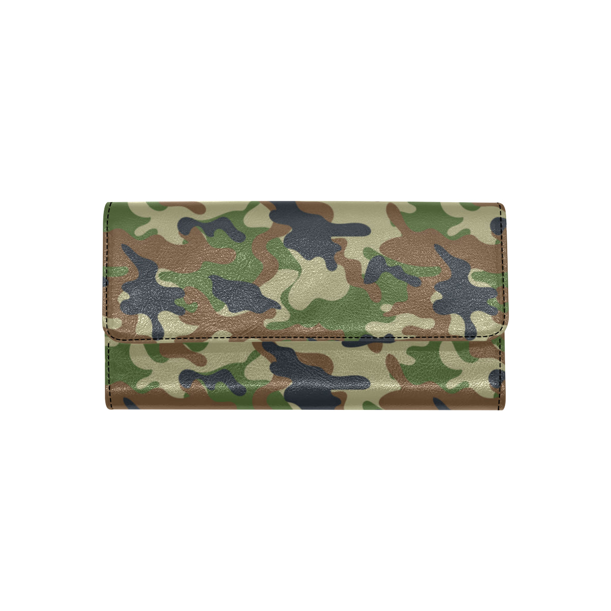 Army Camouflage Pattern Print Design 01 Women's Trifold Wallet
