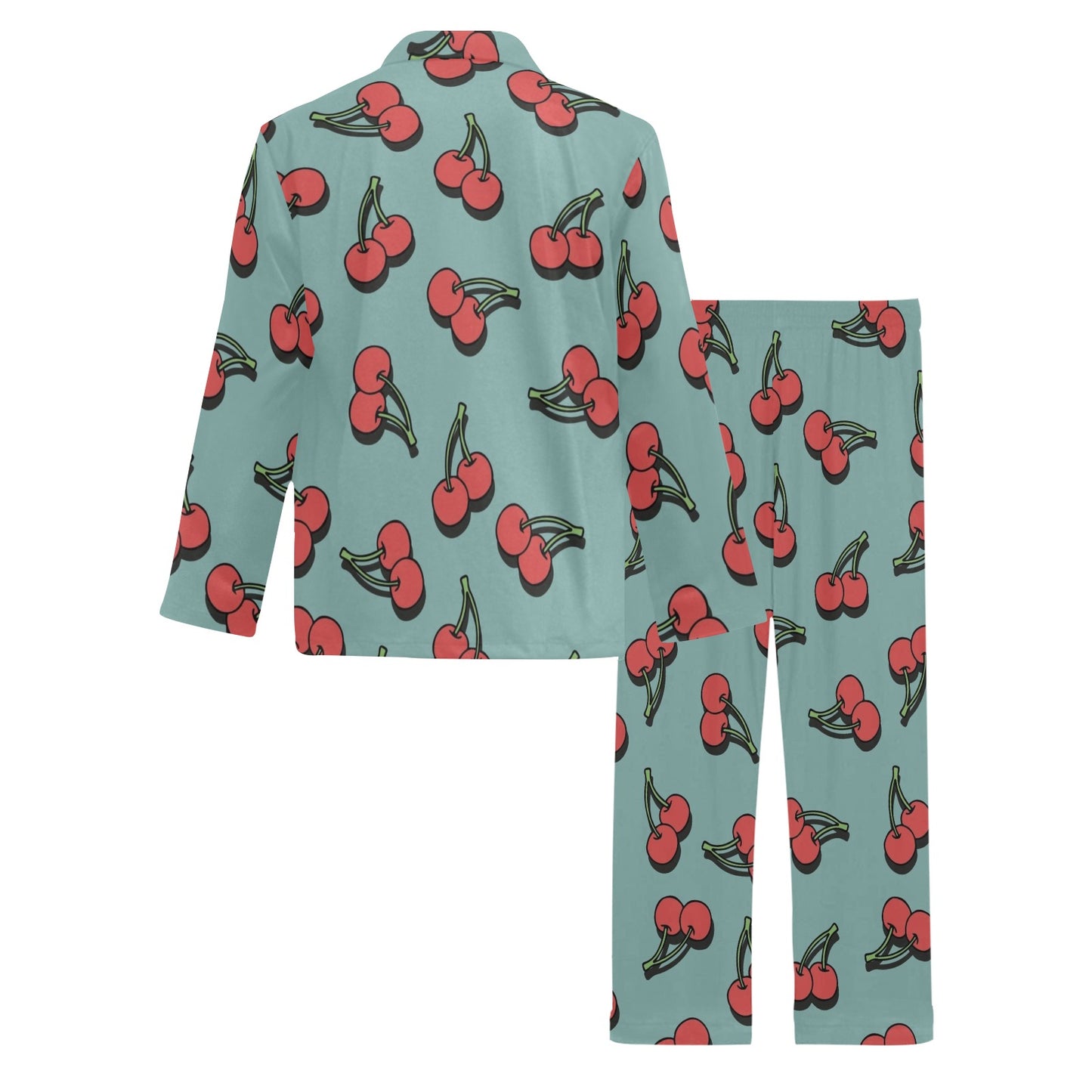 Cherry Pattern Print Design CH03 Men's Long Pajama Set