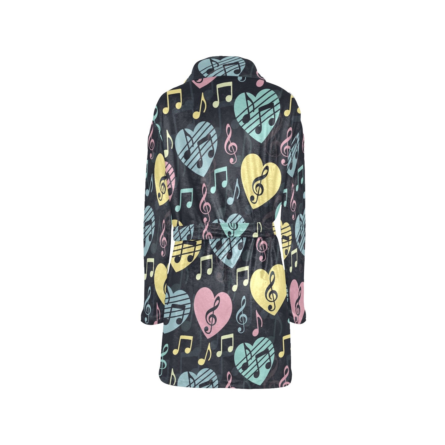 Music note Pattern Print Design A03 Women's Fleece Robe