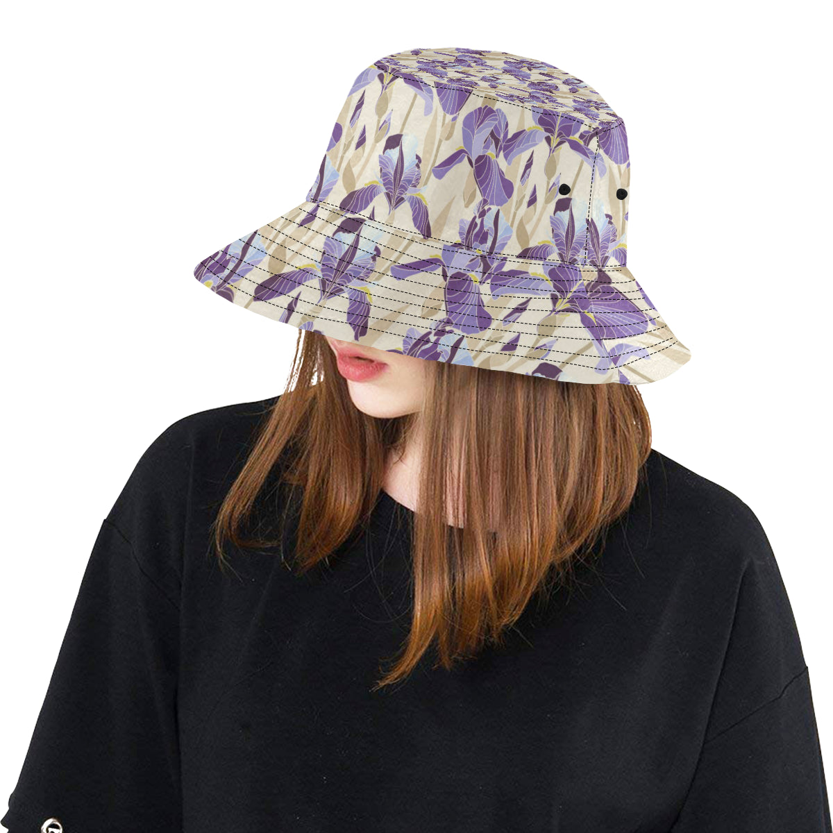 Iris Pattern Print Design IR02 Unisex Bucket Hat