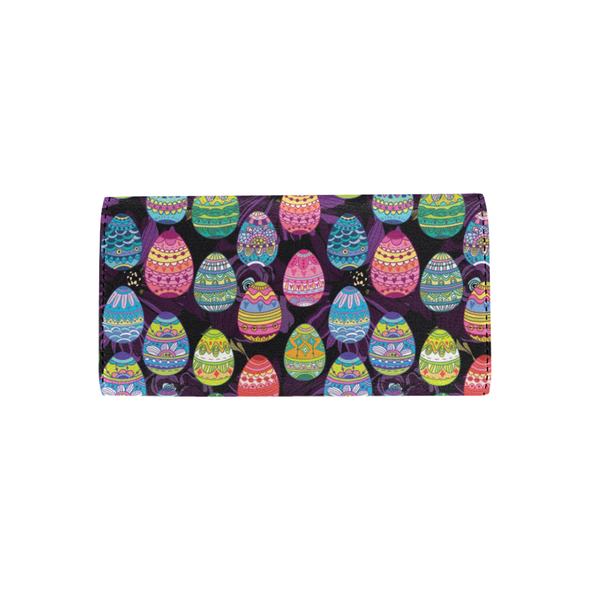 Easter Eggs Pattern Print Design RB08 Women's Trifold Wallet