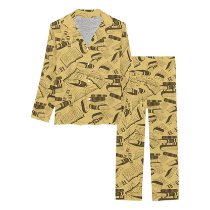 Book Pattern Print Design 02 Women's Long Pajama Set