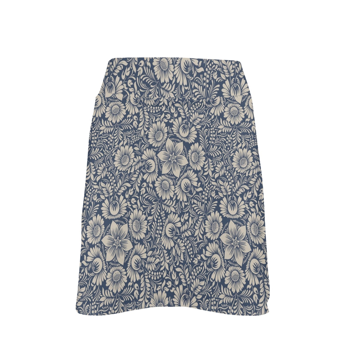 Elegant Floral Print Pattern 17" Golf & Pickleball Skort with Pockets